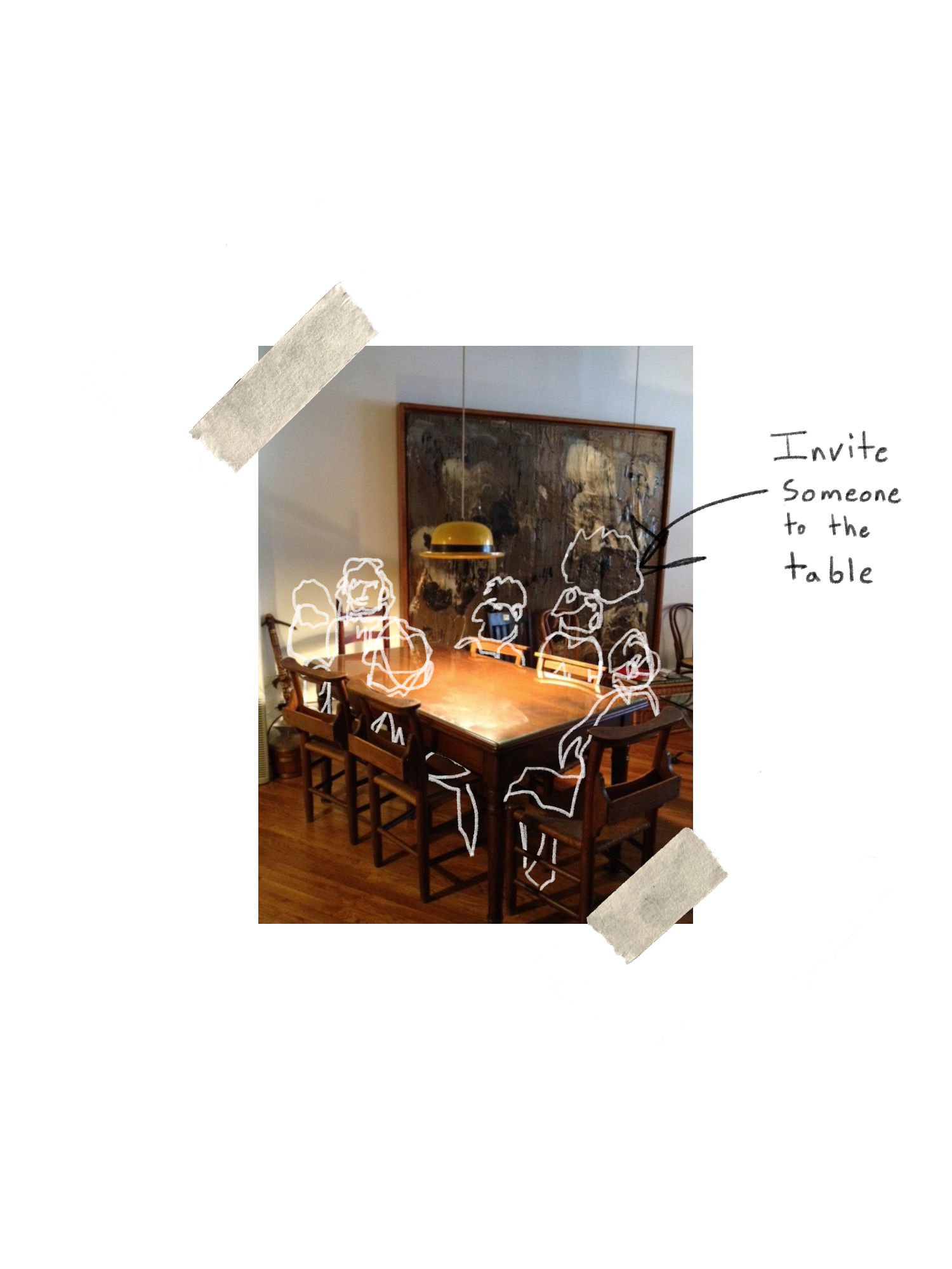 The table where it all began, c. 1988 in New York City. 